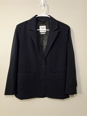 Abercrombie & Fitch Boyfriend Blazer Womens XXSP Navy Tailored Career Jacket